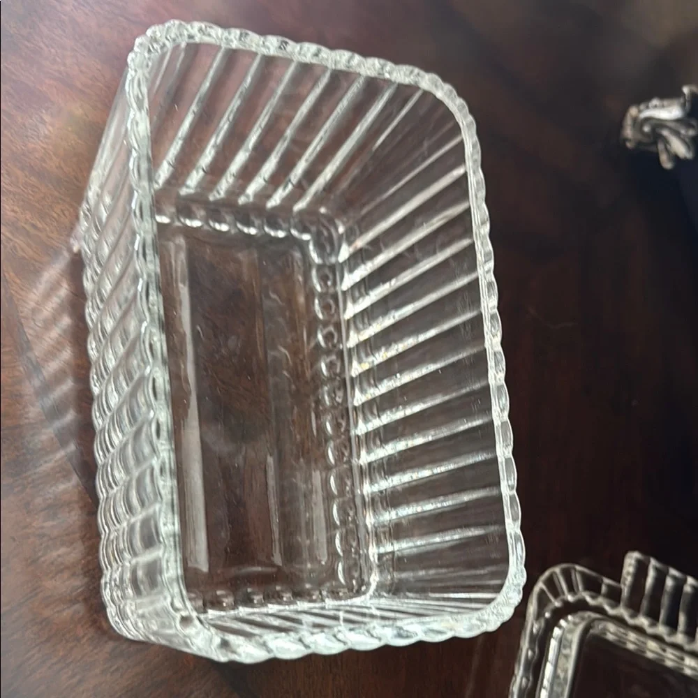 Elegant Fire King Clear Glass Butter Dish - Picture 6 of 6